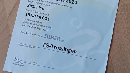 2. Platz im Stadtradeln Trossingen